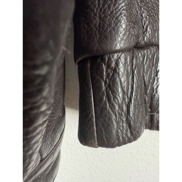 Vintage Eddie Bauer Men’s Stine Leather Bomber Jacket Brown Size M See Notes - Picture 10 of 16